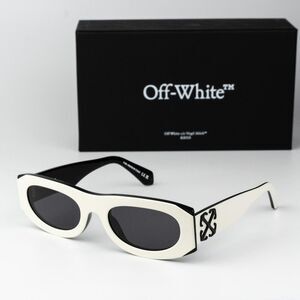 Off-White ORLANDO Men Sunglasses White Black Grey Oval OERI13O ORLANDO 0107